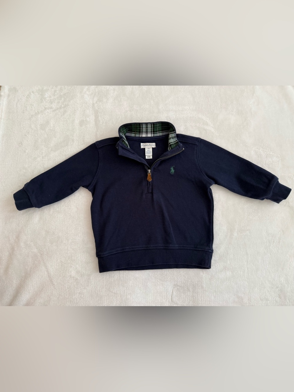 Ralph Lauren Infant Navy Quarter-Zip Pullover (size 12M)